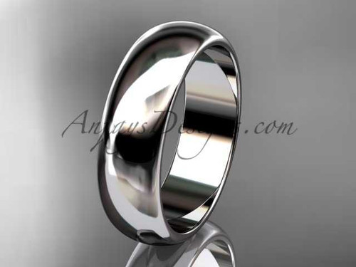 14k white gold traditional 6mm wide wedding band WB50106G