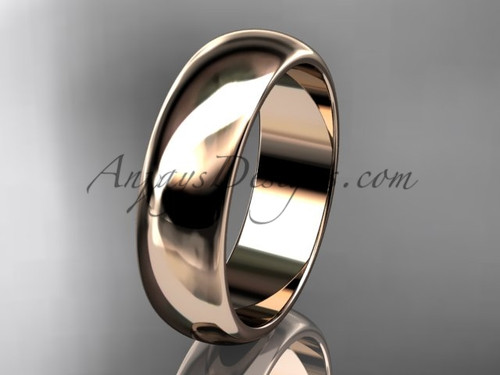 14k rose gold traditional 6mm wide wedding band WB50106G
