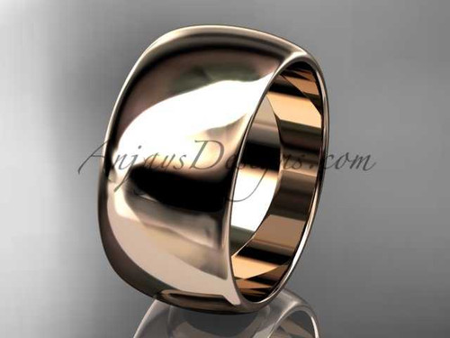14k rose gold traditional 10mm wide wedding band WB501010G