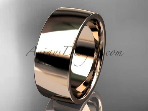 14k rose gold comfort fit wedding band 8mm WB50208G