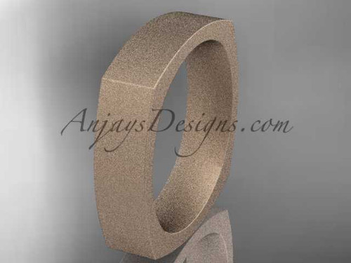14k rose matte finish gold square 5mm wide wedding band WB50605G 14k rose matte finish gold square 5mm wide wedding band WB50605G