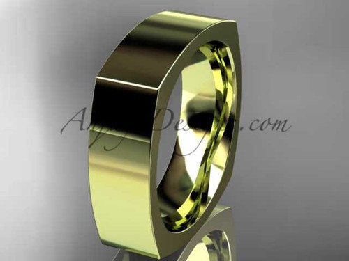 14k yellow gold square 6mm wide wedding band WB50606G