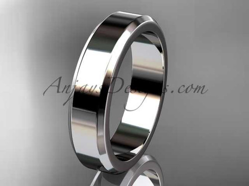 Platinum plain 5mm wide engagement rings for men WB50705G