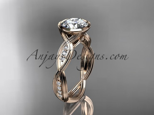 14k rose gold diamond wedding ring,engagement ring ADLR24