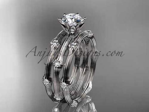 Platinum diamond vine double band wedding set ADLR38S