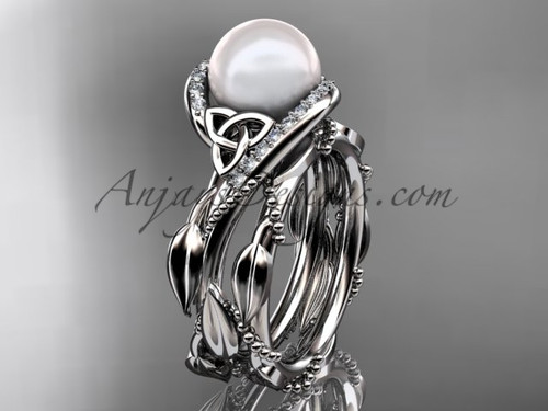 Tahitian Pearl & Diamond Curve Ring FA059 - Avedis Jewellery