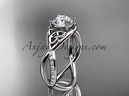 platinum celtic trinity knot engagement ring, wedding ring CT790