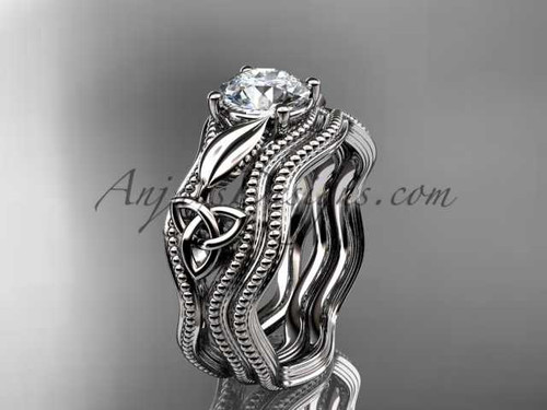 Celtic Trinity Knot Engagement Ring Platinum Wedding Set CT7382S