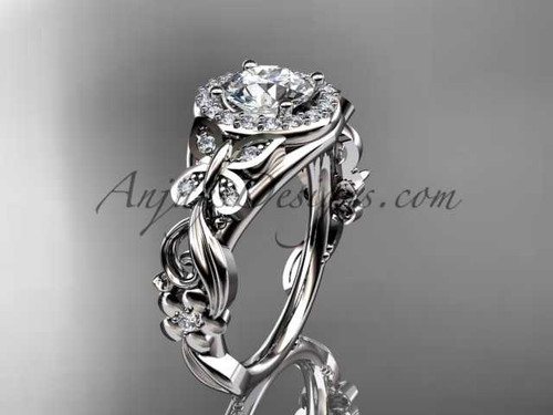 Butterfly Engagement Ring Platinum Moissanite Wedding Ring ADLR525