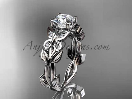 Butterfly Engagement Rings Platinum modern wedding ring ADLR526