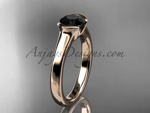 Affordable antique engagement rings 14kt Rose Gold Beautiful Black Diamond Wedding Ring VD10016