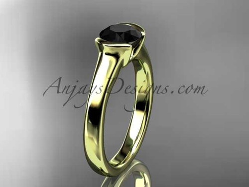 Affordable antique engagement rings 14kt Yellow Gold Beautiful Black Diamond Wedding Ring VD10016