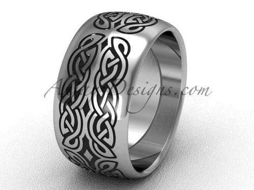 Modern Rings, Platinum Proposal Wedding band, 10 mm wide Band SGT608G