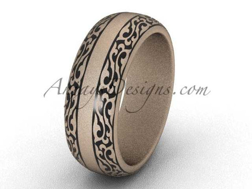 Proposal Rings, 7.0 mm 14k Rose Gold Wedding Band, Modern Engagement Ring Band SGT642G