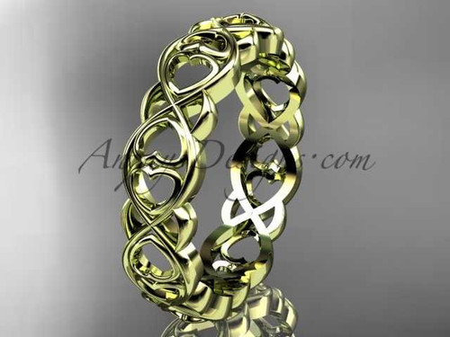 Infinity Heart Ring Gold Engagement Ring, Heart Wedding Band, 14kt Yellow Gold Bridal Ring, Unique Heart Band ADLR566G Infinity Heart Ring Gold Engagement Ring, Heart Wedding Band, 14kt Yellow Gold Bridal Ring, Unique Heart Band ADLR566G