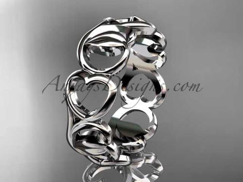 Heart Engagement Platinum Ring, Heart Ring Wedding Band, Heart & Leaf Bridal Ring ADLR560G Heart Engagement Platinum Ring, Heart Ring Wedding Band, Heart & Leaf Bridal Ring ADLR560G