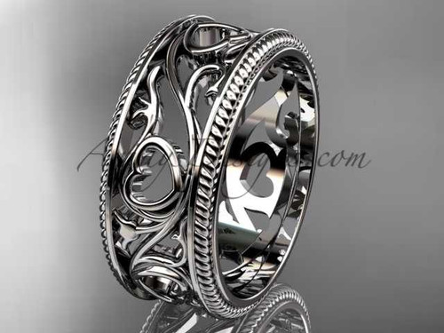 Ornament Ring, Engagement Platinum Ring, Unique Wedding Band, Heart Bridal Ring ADLR561G Ornament Ring, Engagement Platinum Ring, Unique Wedding Band, Heart Bridal Ring ADLR561G