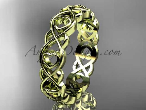 Love Heart Ring, Gold Engagement Ring, Heart Wedding Band, 14kt Yellow Gold Bridal Ring ADLR563G