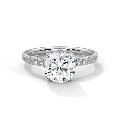 2 Carat Round Cut Lab Grown Diamond Hidden Halo Engagement Ring 2 Carat Round Cut Lab Grown Diamond Hidden Halo Engagement Ring