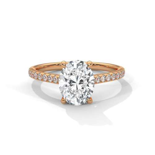 2ct oval lab grown diamond engagement ring, unique bridal