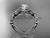 Platinum diamond floral, butterfly wedding ring, engagement ring with a "Forever One" Moissanite center stone ADLR136