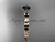 Gorgeous Black Diamond Engagement Ring, 14kt Rose Gold Leaf Wedding Ring ADLR35