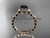 Gorgeous Black Diamond Engagement Ring, 14kt Rose Gold Leaf Wedding Ring ADLR35