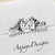 Close up of Celtic triquetra bridal set with 1 carat lab grown diamond in 14k white gold
