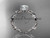 Platinum diamond leaf and vine wedding ring, engagement ring with "Forever One" Moissanite center stone ADLR59