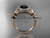 14kt rose gold diamond floral wedding ring, engagement ring with a Black Diamond center stone ADLR129