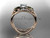 Unique 14kt rose gold diamond tulip flower, leaf and vine engagement ring ADLR226