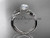 Platinum diamond leaf and vine wedding ring, engagement ring with  "Forever One" Moissanite center stone ADLR70