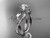 Platinum diamond leaf and vine wedding ring, engagement ring with "Forever One" Moissanite center stone ADLR70