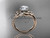 14kt rose gold diamond floral wedding ring, engagement ring with a "Forever One" Moissanite center stone ADLR125