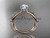 Glorious Celtic Trinity Knot Wedding Ring, 14kt Rose Gold "Forever One" Moissanite Engagement Ring CT7171