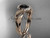 14kt rose gold diamond leaf and vine wedding ring, engagement ring with Black Diamond center stone ADLR65