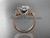 Luxury Diamond Floral Wedding Ring, 14kt Rose Gold Ring with Cushion Cut Moissanite ADLR148 Luxury Diamond Floral Wedding Ring, 14kt Rose Gold Ring with Cushion Cut Moissanite ADLR148
