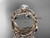 Unique 14kt rose gold floral diamond wedding ring, engagement ring and double matching band ADLR270S