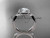 Unique Classic Halo Diamond Ring, Platinum "Forever One" Moissanite Wedding Ring ADER393