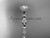 platinum diamond leaf wedding ring, engagement ring with "Forever One" Moissanite center stone ADLR21