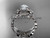 Platinum diamond leaf and vine wedding ring, engagement ring, engagement set with a "Forever One" Moissanite center stone ADLR151S