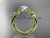 14kt yellow gold diamond floral wedding ring, engagement ring ADLR130