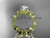 14k yellow gold diamond floral leaf and vine wedding ring, engagement ring with a "Forever One" Moissanite center stone ADLR215