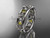 14kt white gold diamond leaf wedding ring, engagement ring, wedding band ADLR160B nature inspired jewelry