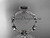 14k white gold diamond leaf and vine wedding ring,engagement ring with a Black Diamond center stone ADLR19D