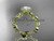 14kt yellow gold diamond leaf and vine wedding ring,engagement ring with a "Forever One" Moissanite center stone ADLR20A