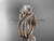 14kt rose gold diamond celtic trinity knot wedding ring, engagement set CT7155S