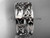 14kt white gold diamond celtic trinity knot wedding band, engagement ring CT7242B