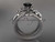 Amazing Leaf and Vine Wedding Set, Platinum Flower Black Diamond Engagement Ring ADLR253S Amazing Leaf and Vine Wedding Set, Platinum Flower Black Diamond Engagement Ring ADLR253S