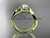14kt yellow gold diamond leaf and vine wedding ring, engagement set ADLR78S